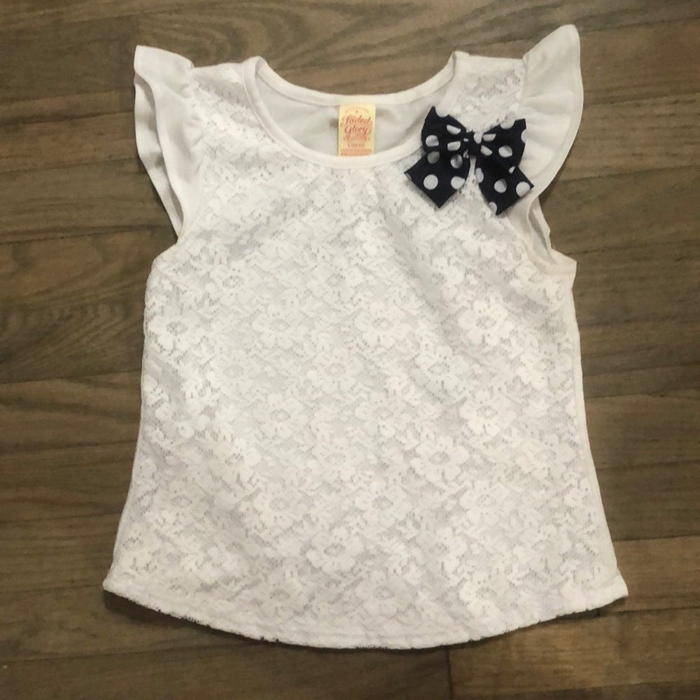New White Floral lace layered Blouse